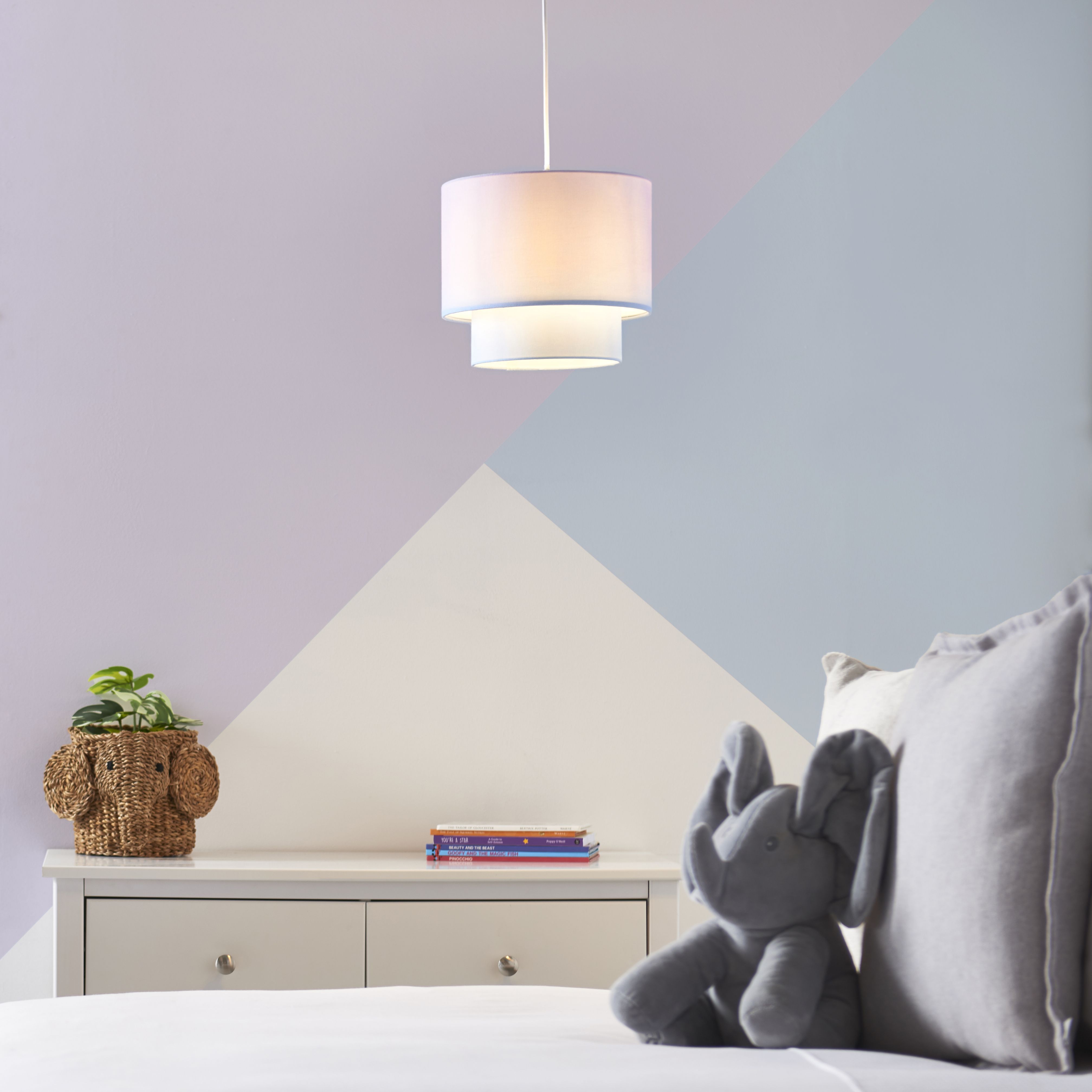 Printed Pink Ombre Cylinder Light shade (D)25cm