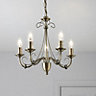 Priory Pendant Gold effect 5 Lamp Pendant ceiling light, (Dia)420mm