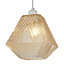 Prism Textured Champagne LED Pendant ceiling light, (Dia)200mm