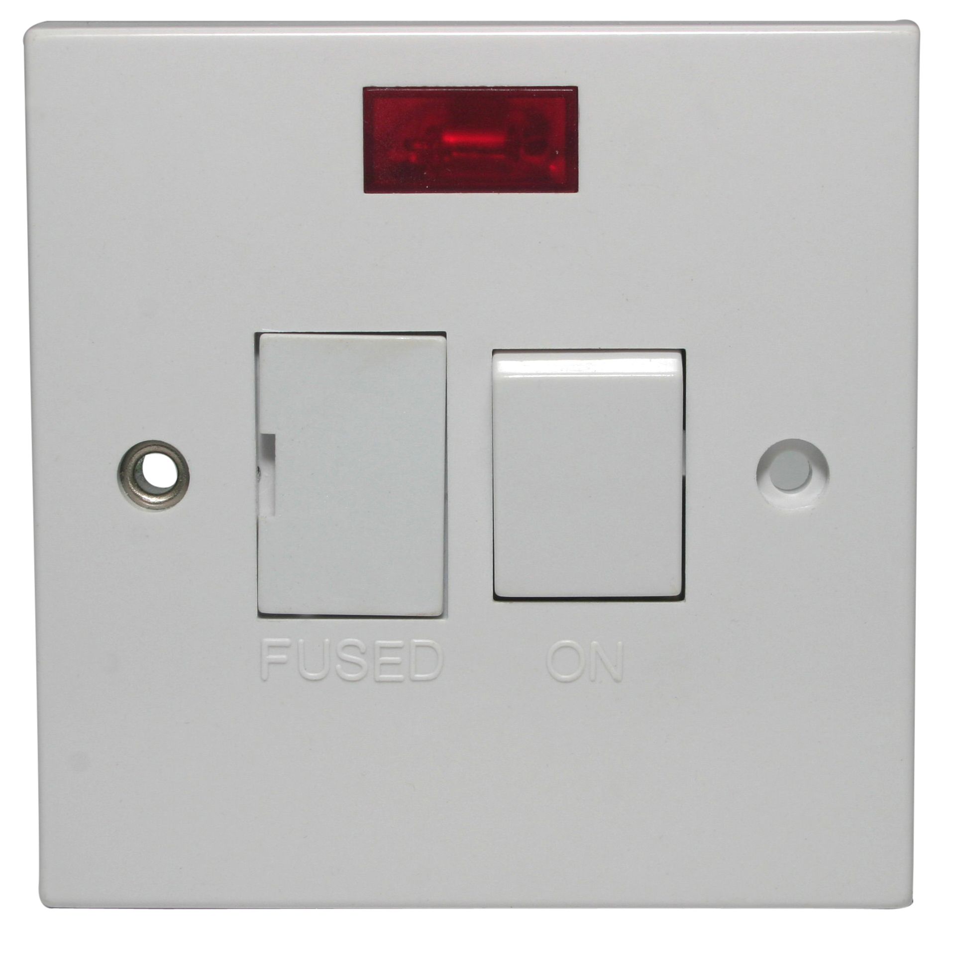 Pro Power White 13A Screwed Switched Fused connection unit