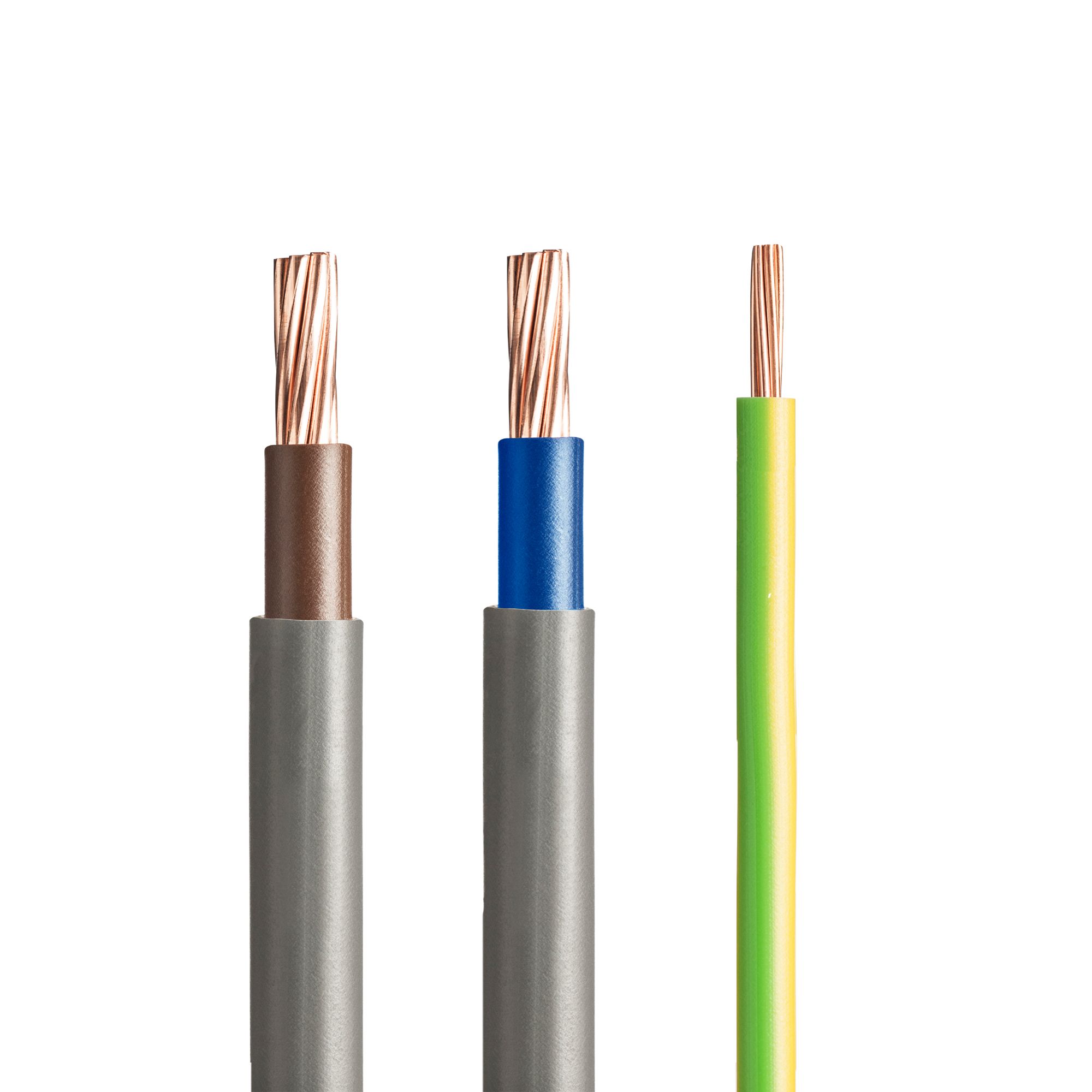 Prysmian 6181Y Grey & Yellow 3 core Meter tails & earth cable 25mm² x 3m, Pack of 3