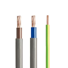 Prysmian 6181Y Grey & Yellow 3 core Meter tails & earth cable 25mm² x 3m, Pack of 3