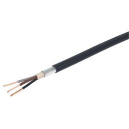 Prysmian 6943X Black 3 core Multi-core cable 2.5mm² x 25m
