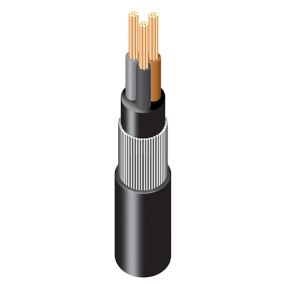 Prysmian Black 3-core Armoured Cable 2.5mm² x 10m