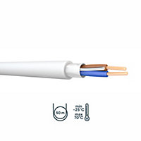 Prysmian FP200 White 2 core Fire resistant cable, 2.5mm² x 50m