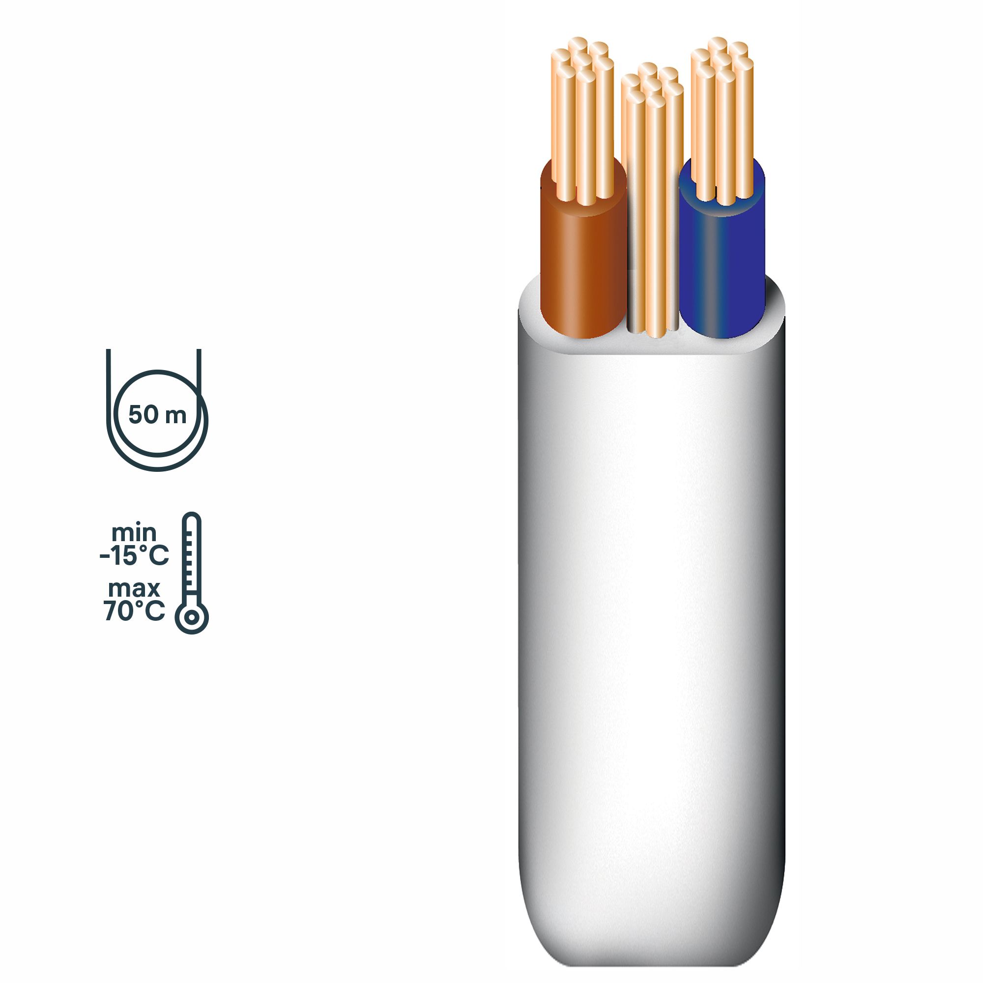 Prysmian Grey Twin & earth Cable 10mm² x 50m