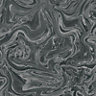 Pure Black & grey Marbled Wallpaper