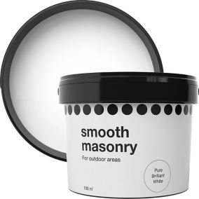 Pure brilliant white Smooth Matt Masonry paint, 10L