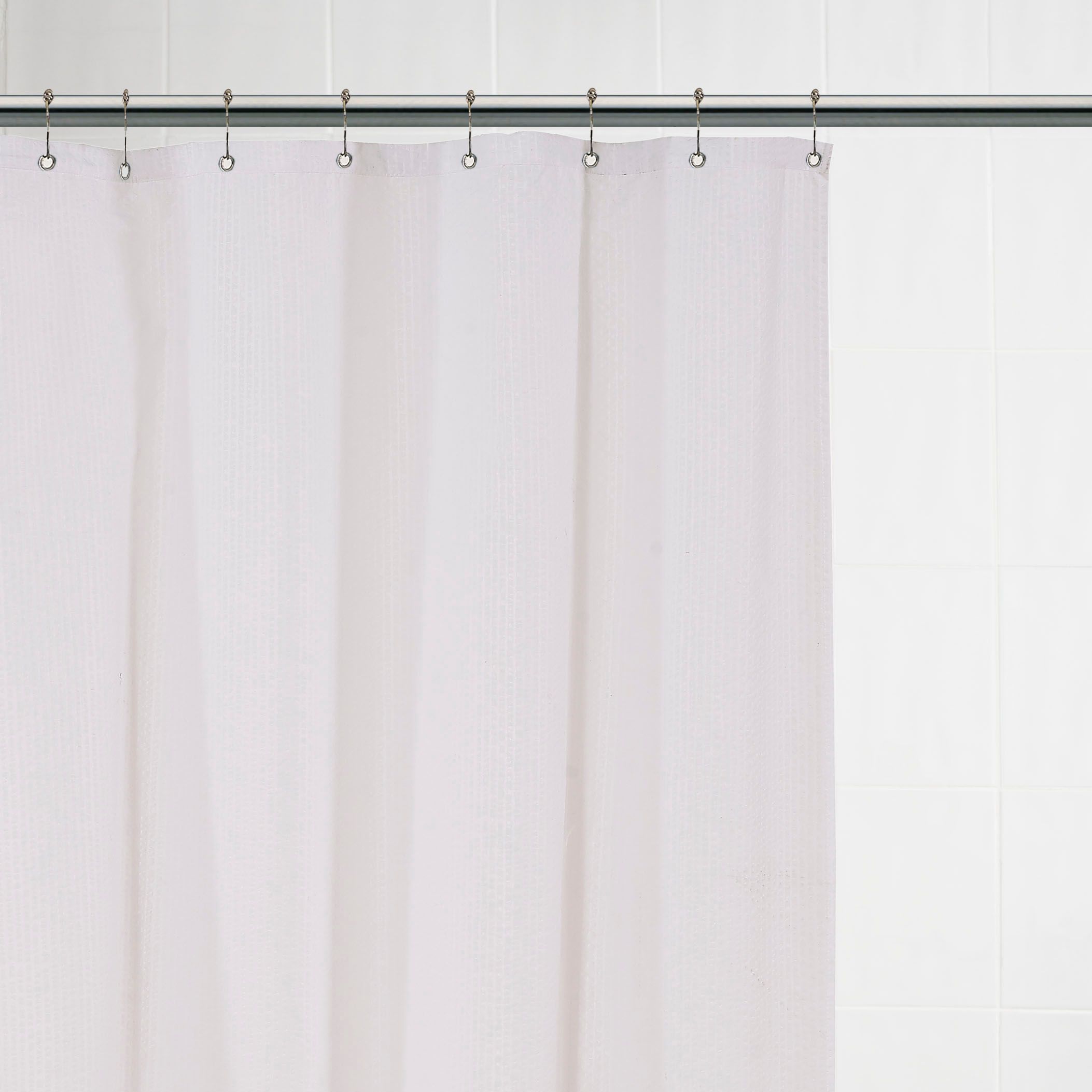 Purely White Waffle Shower curtain (L)1800 mm DIY at B&Q