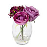 Purple Artificial floral arrangement in Hydrangea & rose