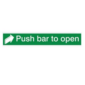 Push bar to open PVC Safety sign, (H)75mm (W)450mm