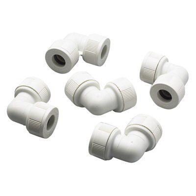Push-fit 90° Pipe elbow, Pack of 5