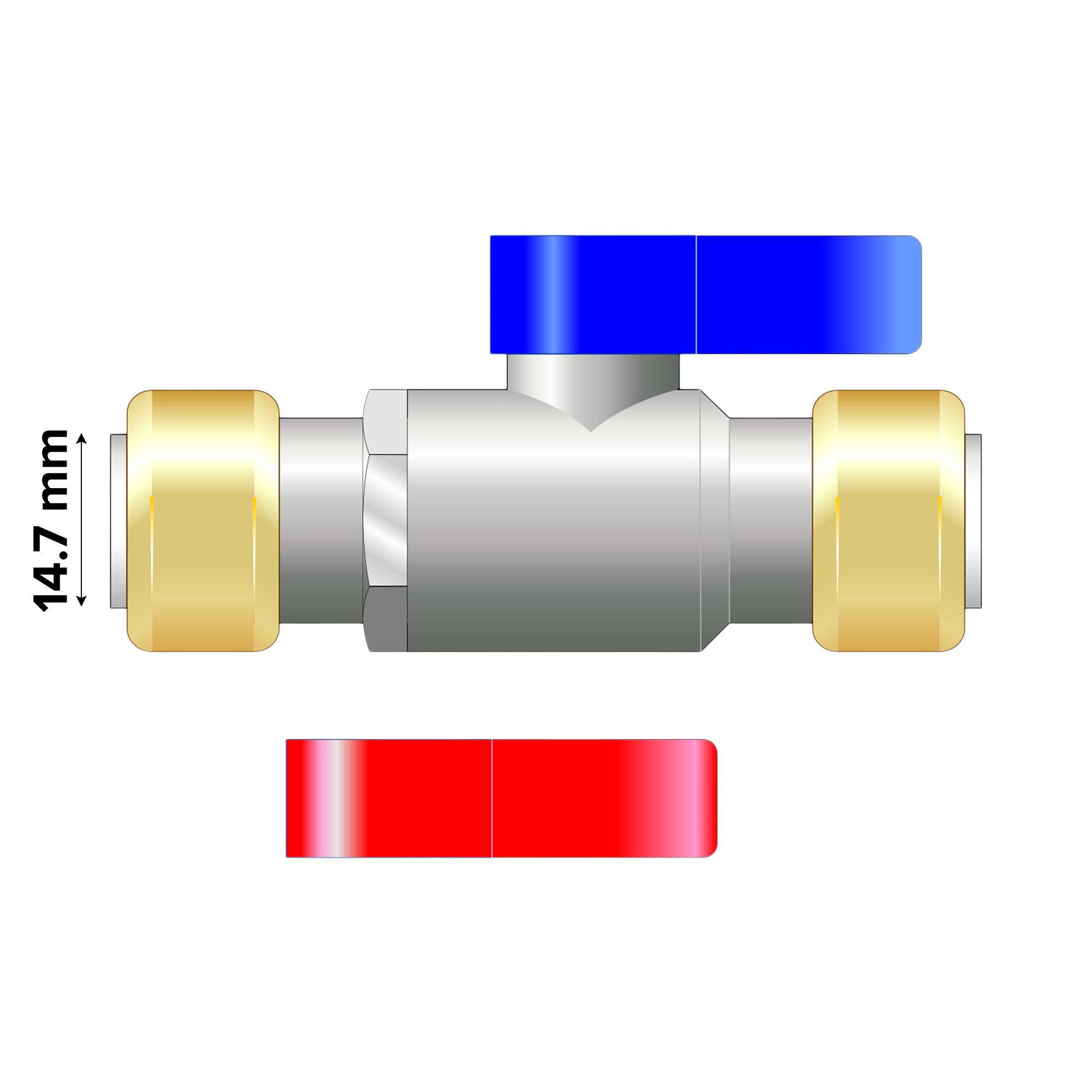 Push-fit Isolating Valve EP12IV (Dia)½" ½"