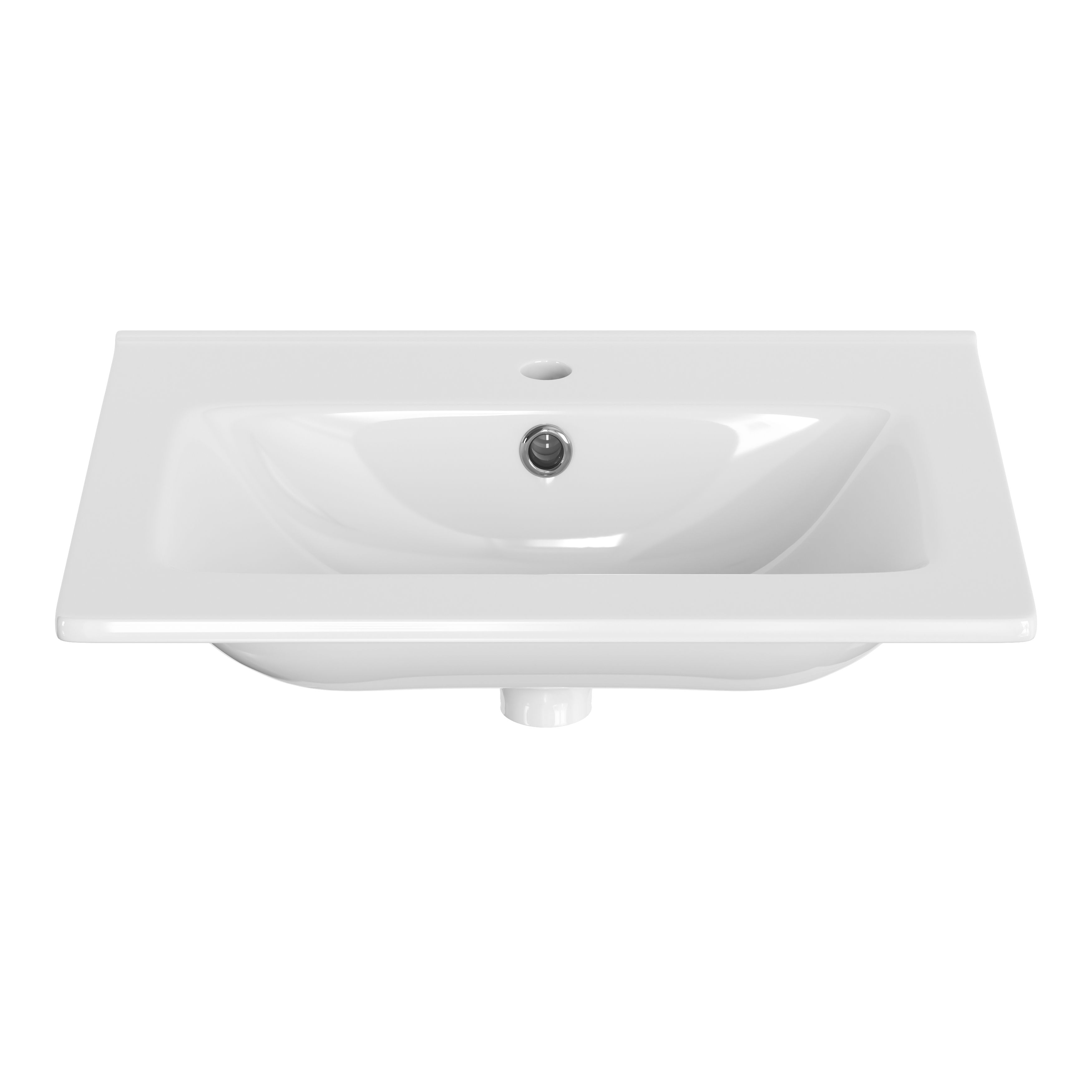 Pyxis Ceramic Central Worktop with integrated basin (W)610mm