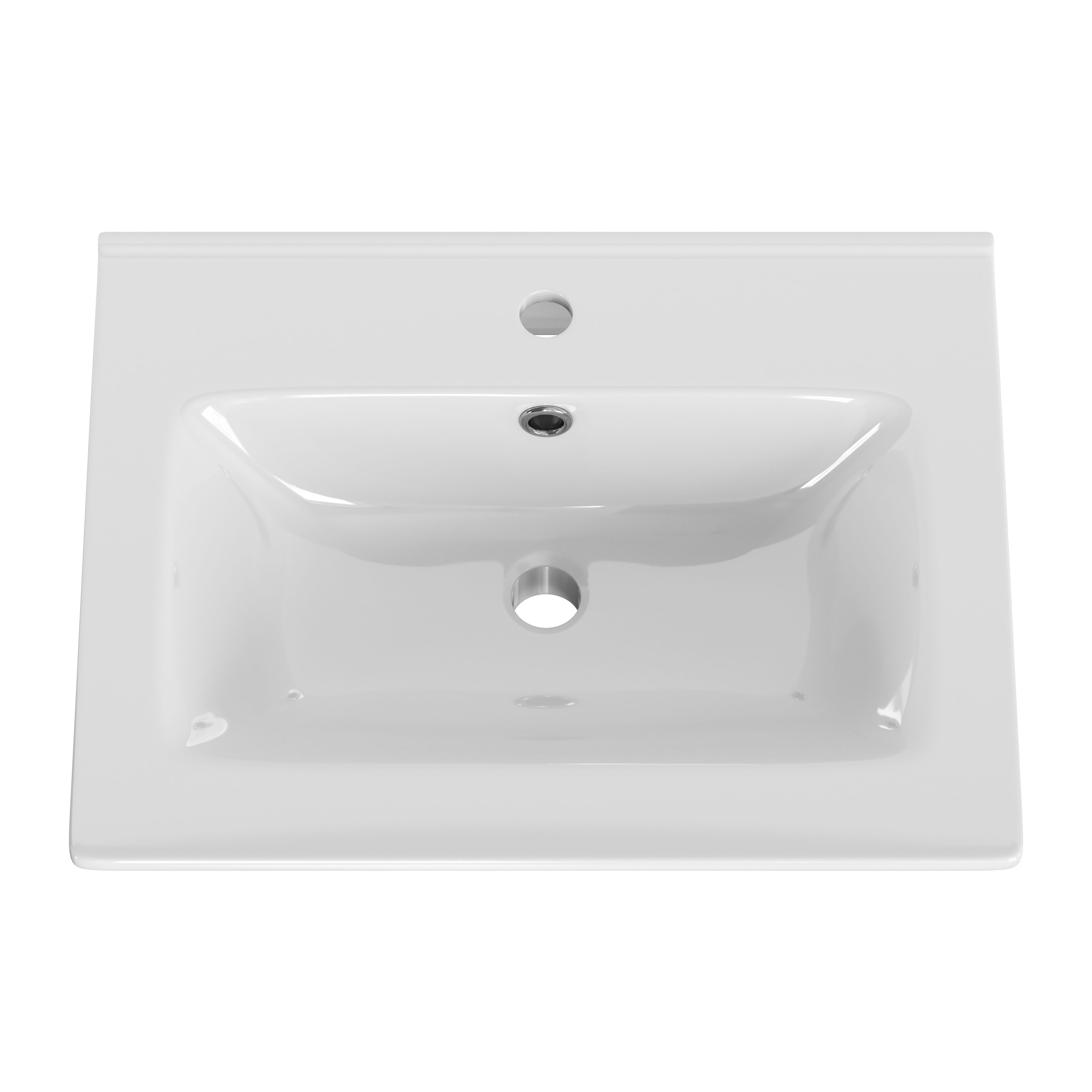 Pyxis Ceramic Central Worktop with integrated basin (W)610mm