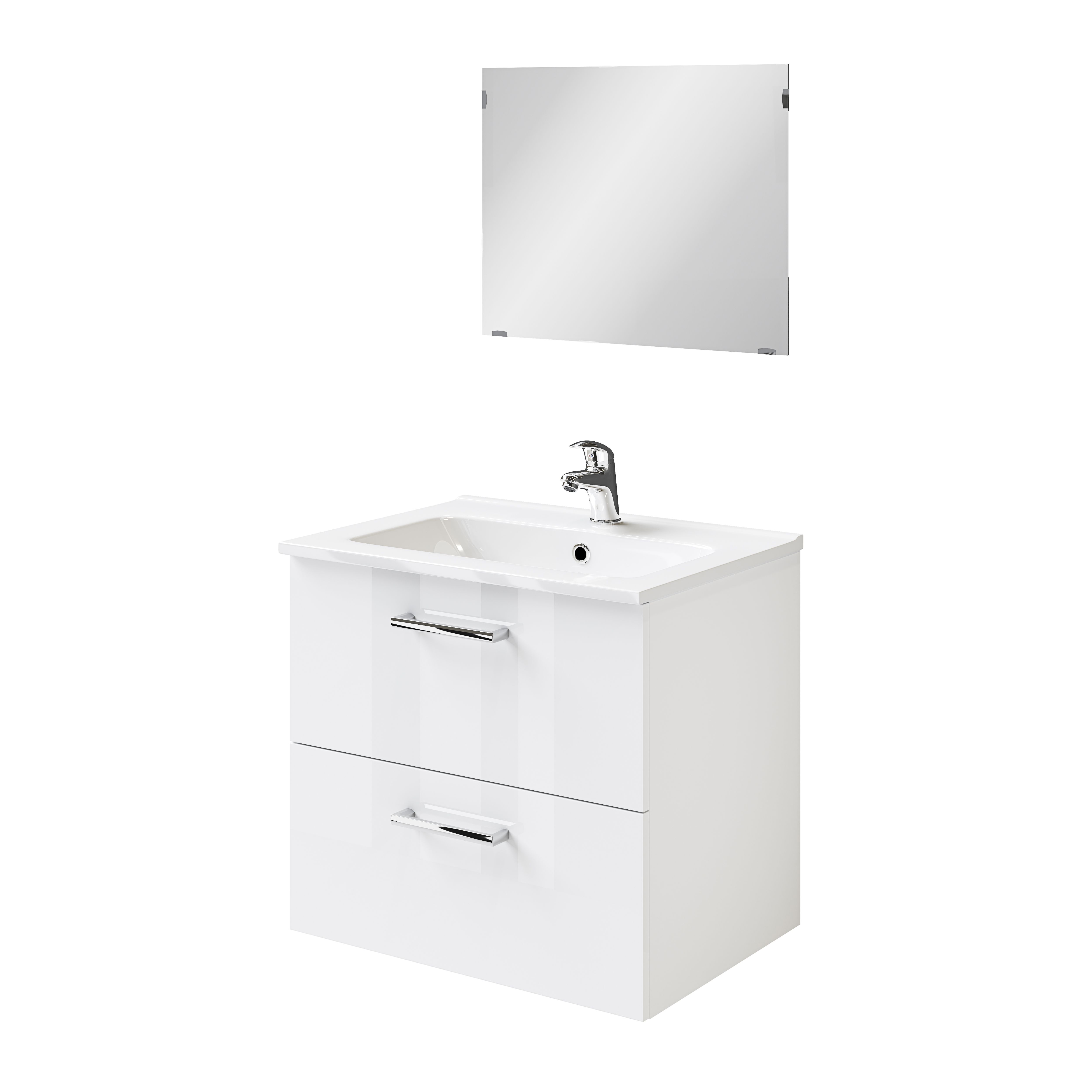Pyxis Ceramic Central Worktop with integrated basin (W)610mm