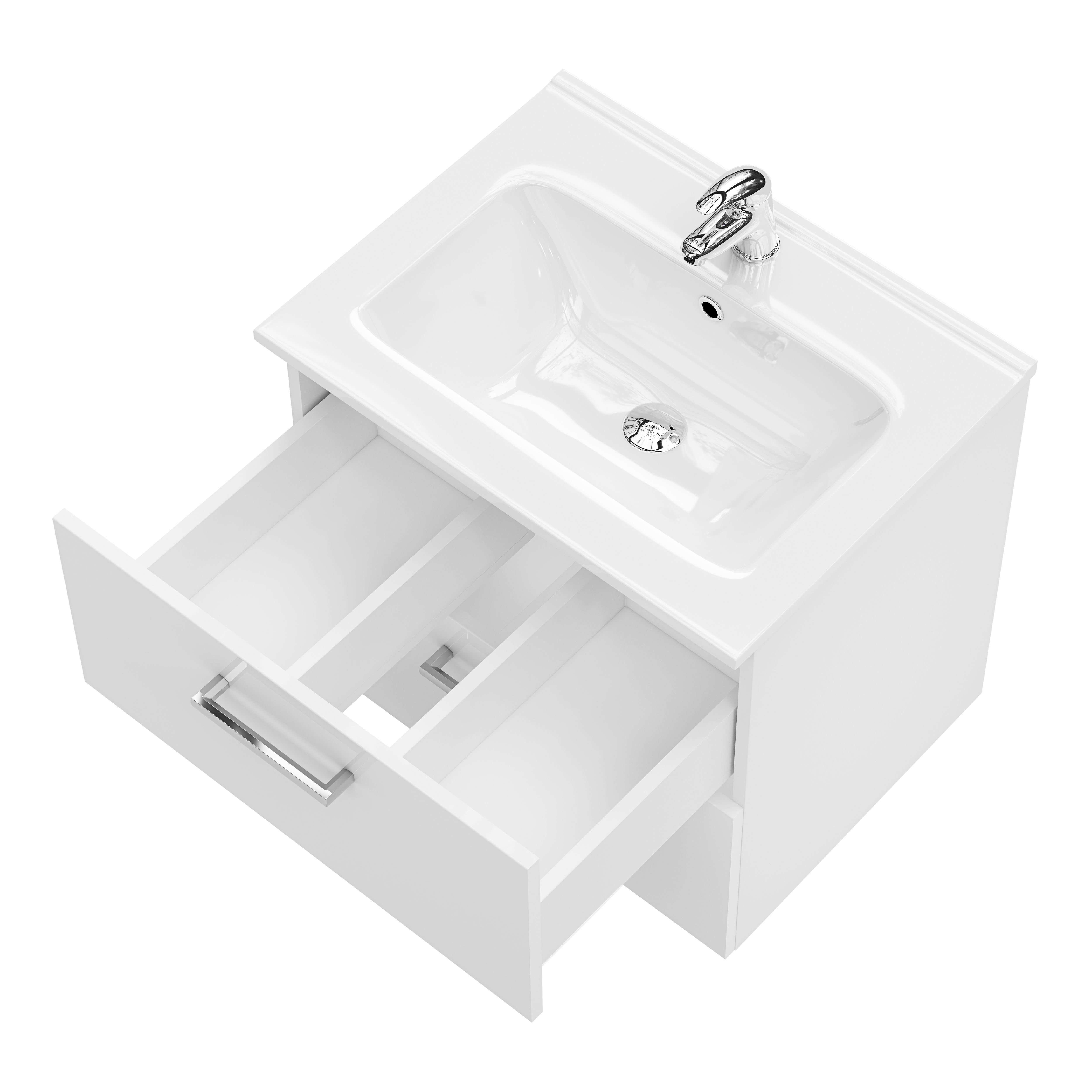 Pyxis Ceramic Central Worktop with integrated basin (W)610mm