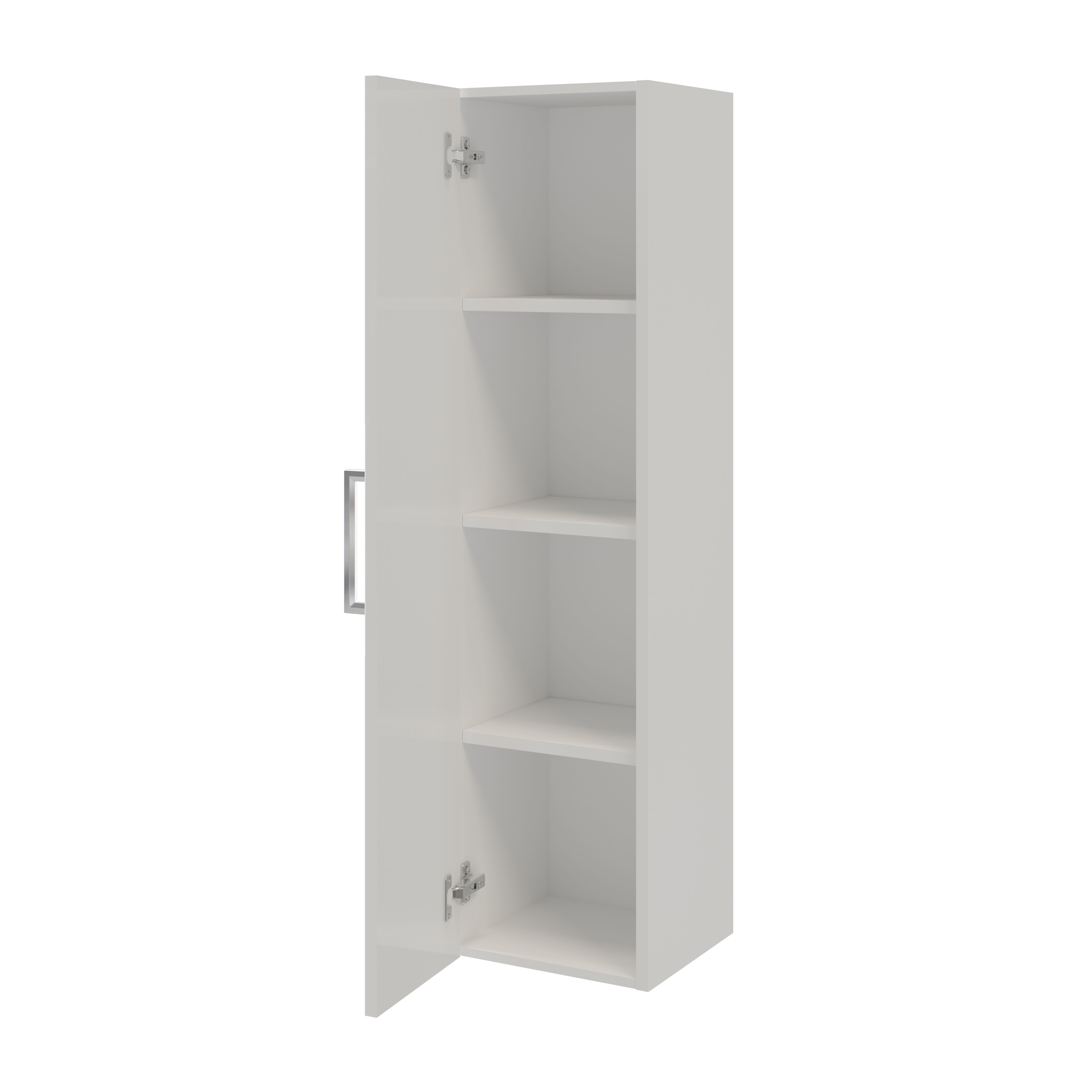 Pyxis Gloss & matt White Tall Wall-mounted Bathroom Cabinet (W)275mm (H ...