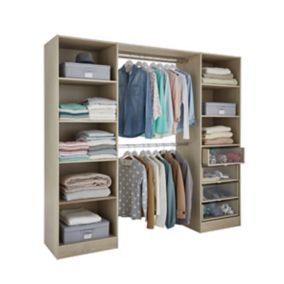 Qazar Matt light oak effect Large Wardrobe storage unit (H)2000mm (L)2200mm (W)2200mm (D)480mm