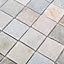Quartzite Beige Polished Matt Stone effect Natural structure Natural stone Mosaic tile sheet, (L)300mm (W)303mm