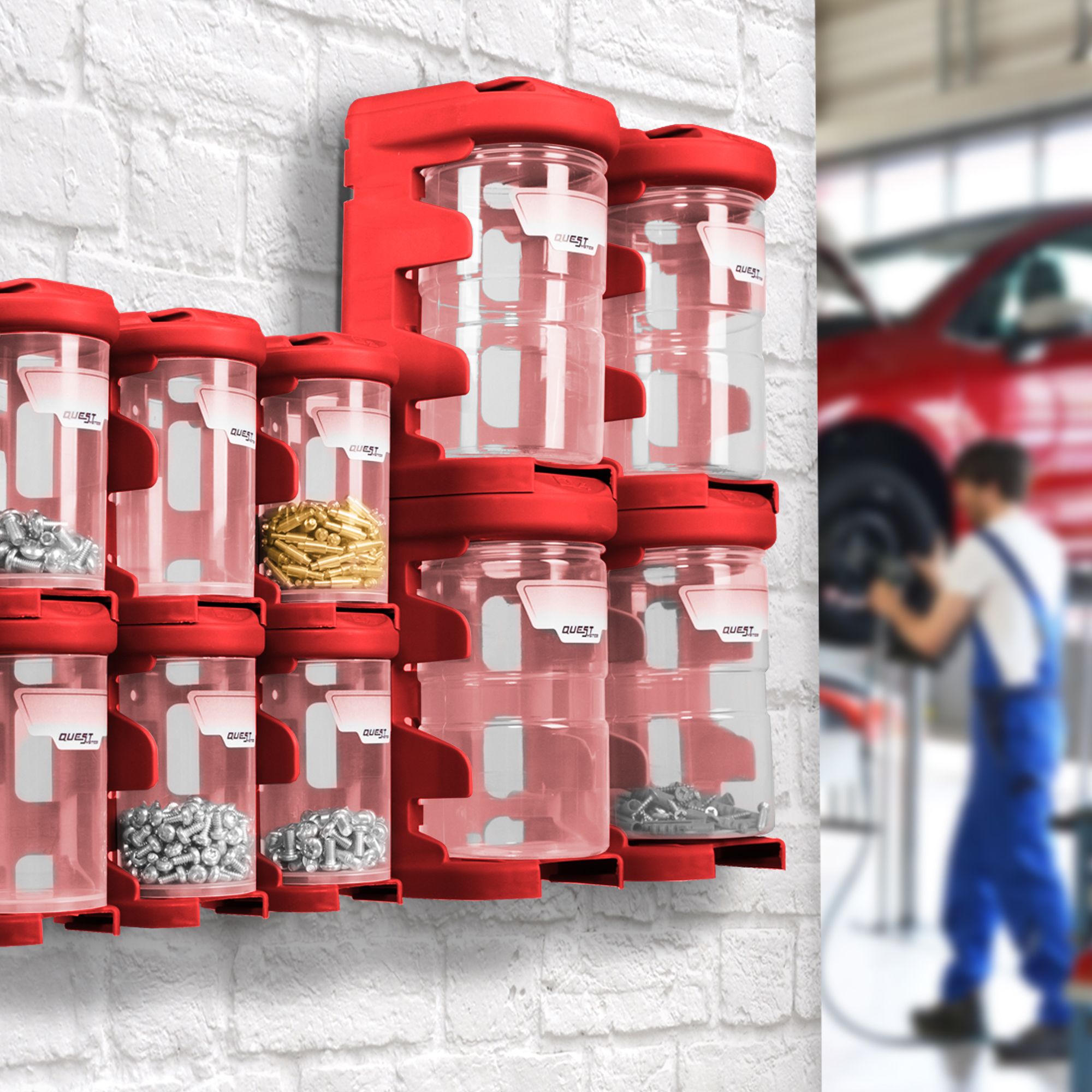 QuestSystem Red Large Organiser bin