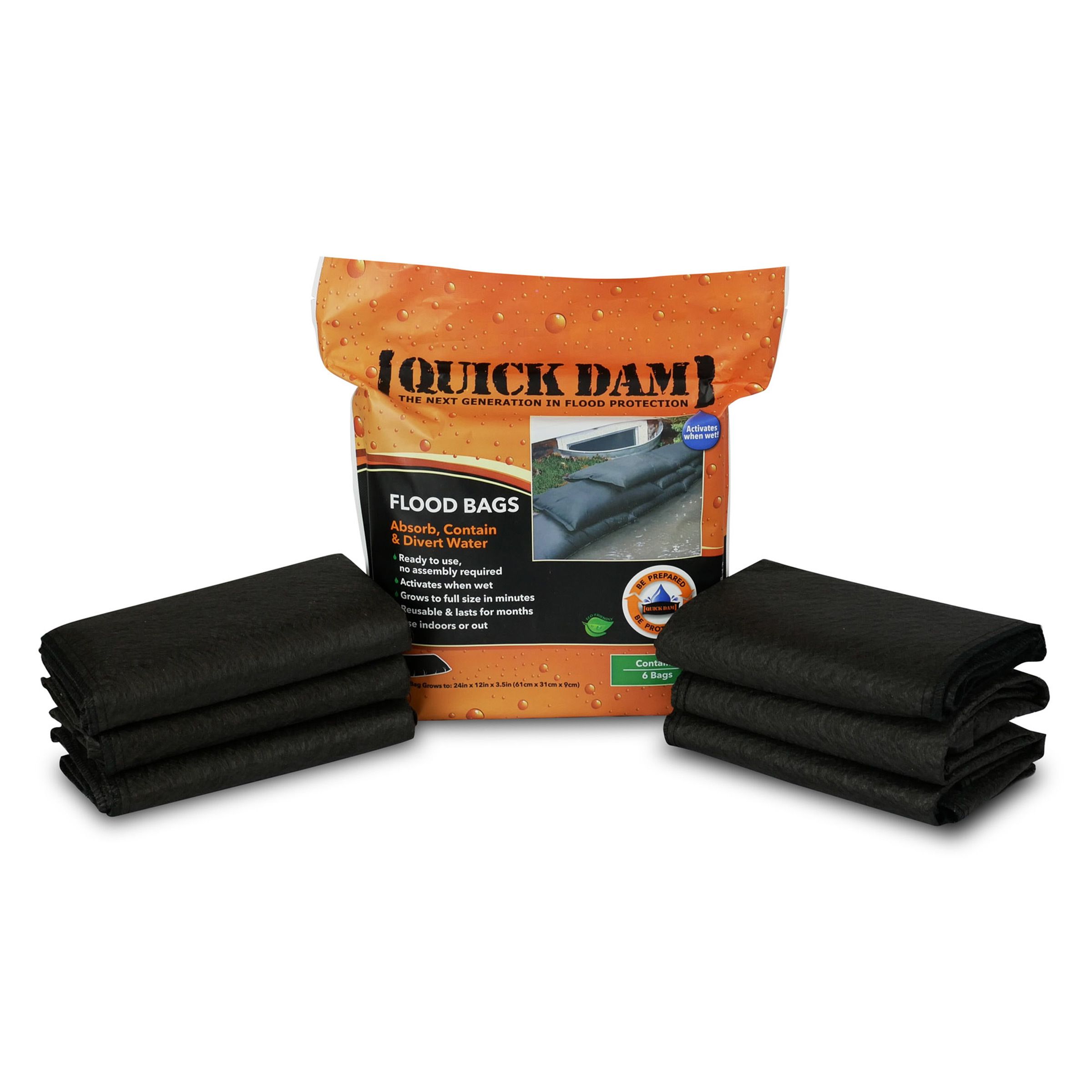 Quick Dam Water activated Flood bag, Pack of 6