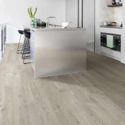 Quick-step Aquanto Dark grey Oak effect Laminate Flooring, 1.835m² Pack of 7