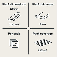 Quick-step Aquanto Dark grey Oak effect Laminate Flooring, 1.835m² Pack of 7