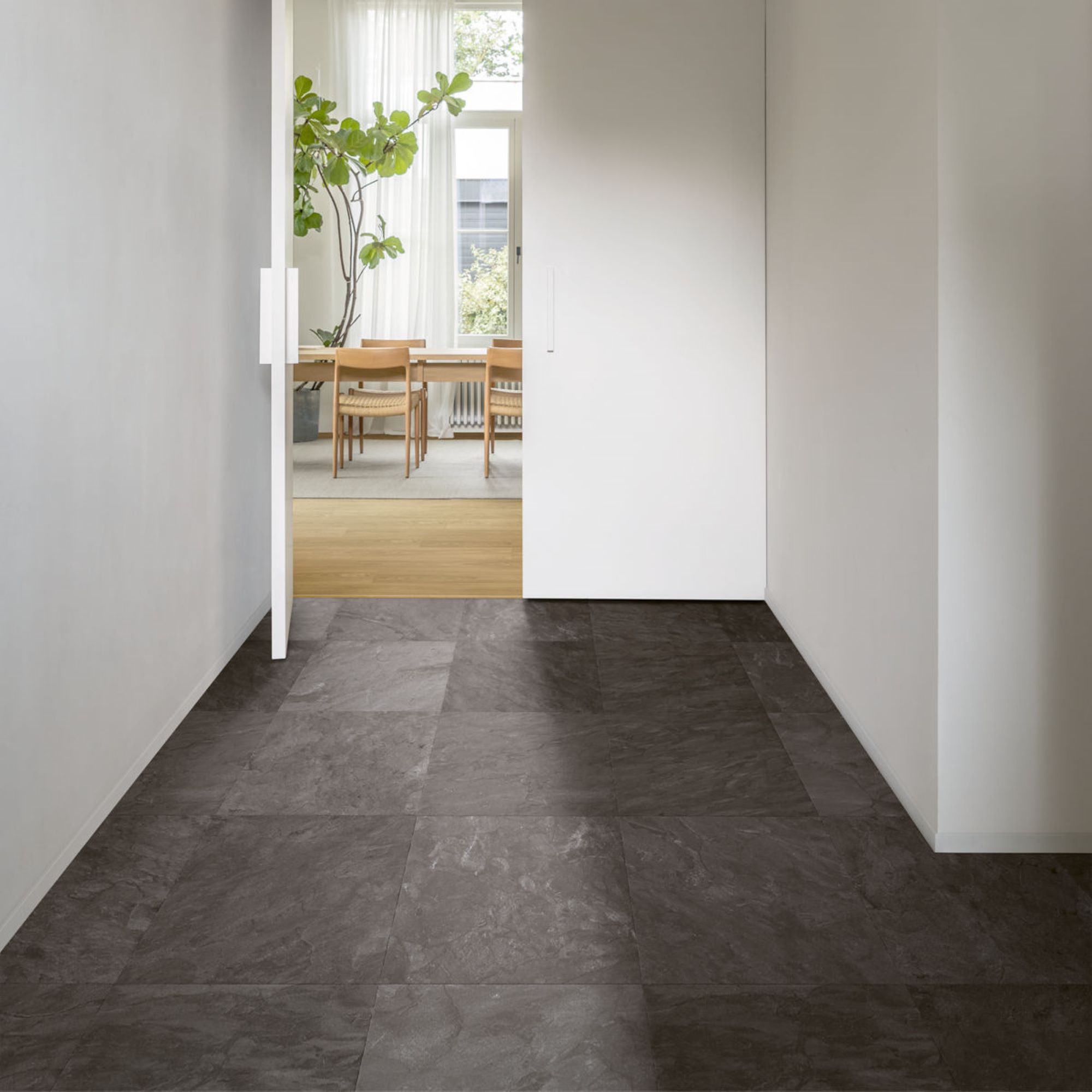 Quick-step Aquanto Grey Slate effect Embossed Laminate Tile Sample