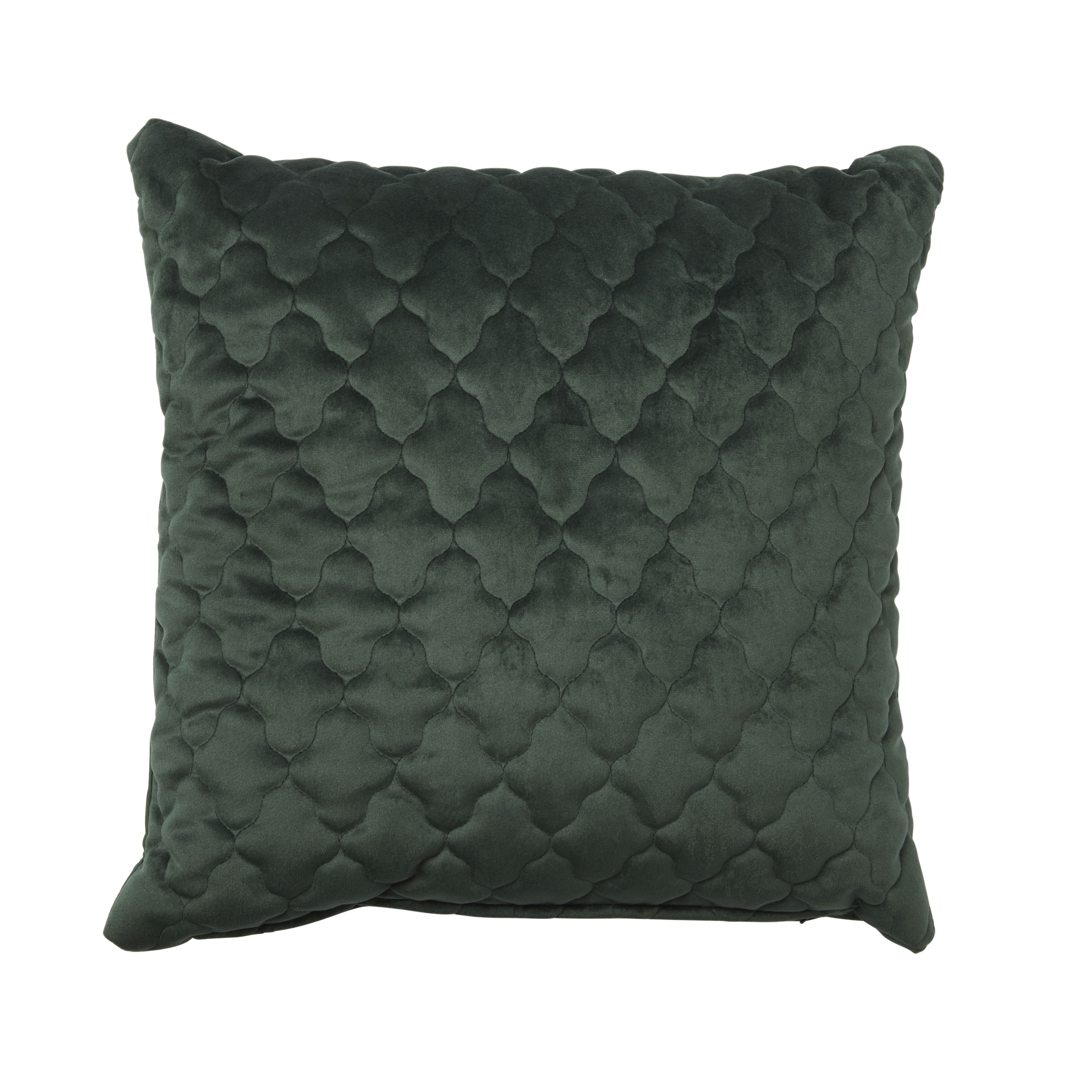 Quilted Bottle green Cushion DIY at B&Q