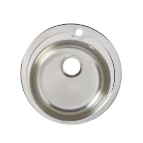 Quimby Inox Stainless steel Circular 1 Bowl Sink (W)485mm