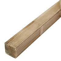 R4C Smooth Planed Round edge Treated Whitewood Stick timber (L)2.4m (W)60mm (T)60mm