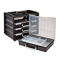 Raaco Black & grey Organiser with 4 compartment