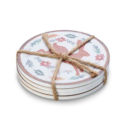 Rabbit Wood Coaster, Set of 4
