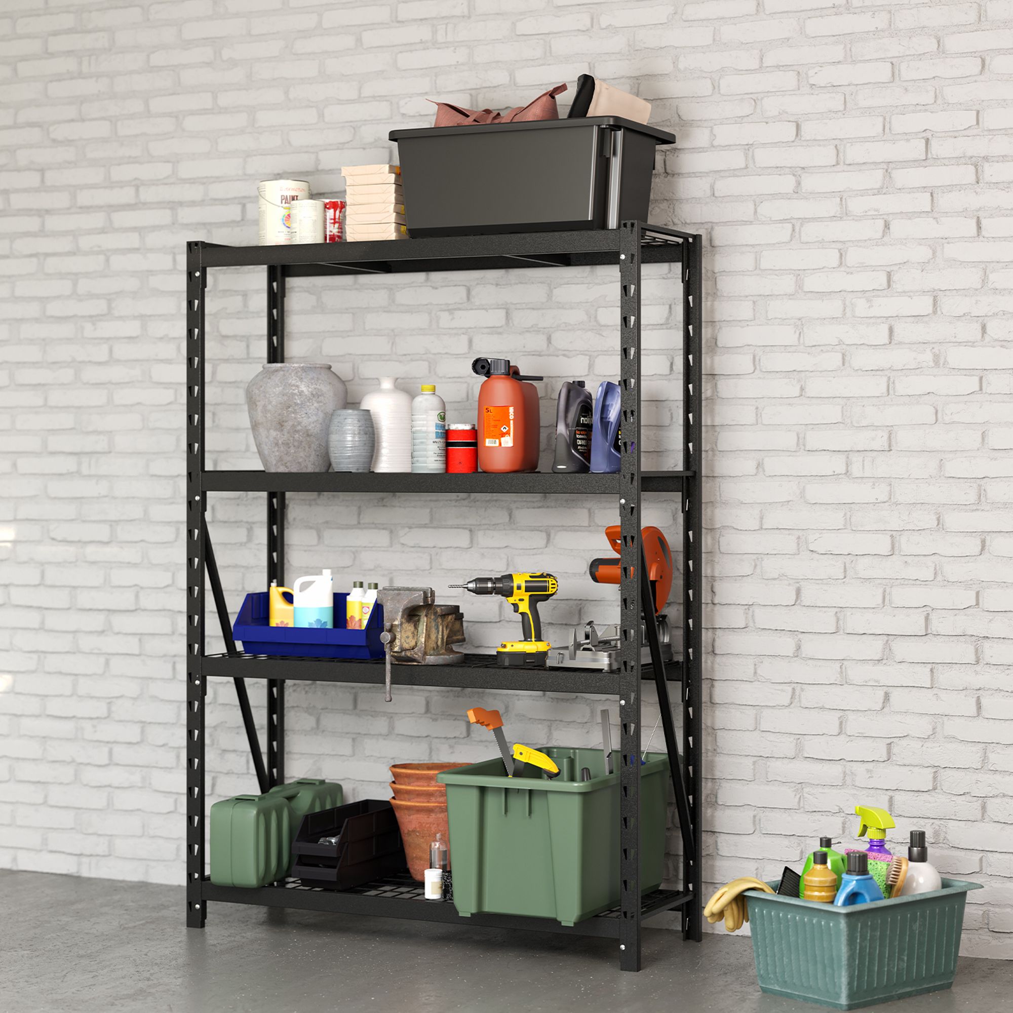 Rack 400 Black Garage Storage rack (H)1831mm (W)1301mm (D)430mm