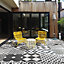 Radford Black & white Matt Patterned Porcelain Outdoor Floor Tile, Pack of 2, (L)604mm (W)604mm