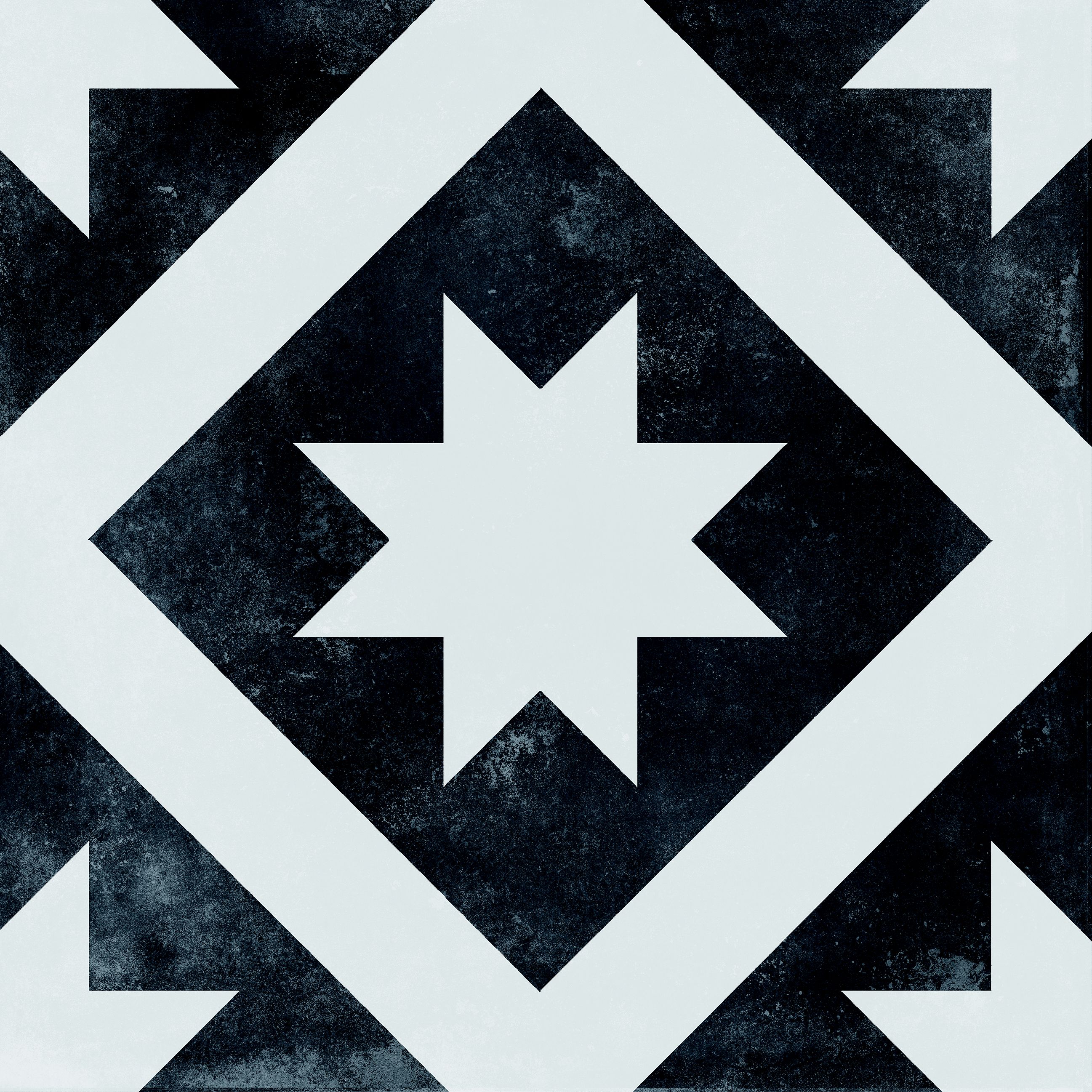 Radford Black & white Matt Patterned Porcelain Outdoor Floor Tile - 9