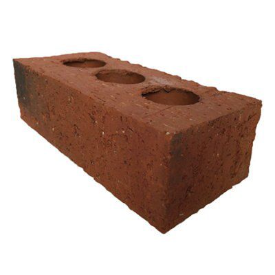 Raeburn Jacobite Rough Red Perforated Facing Brick (L)215mm (W)102.5mm ...