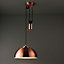 Ragner Pendant Brushed Steel copper effect Ceiling light