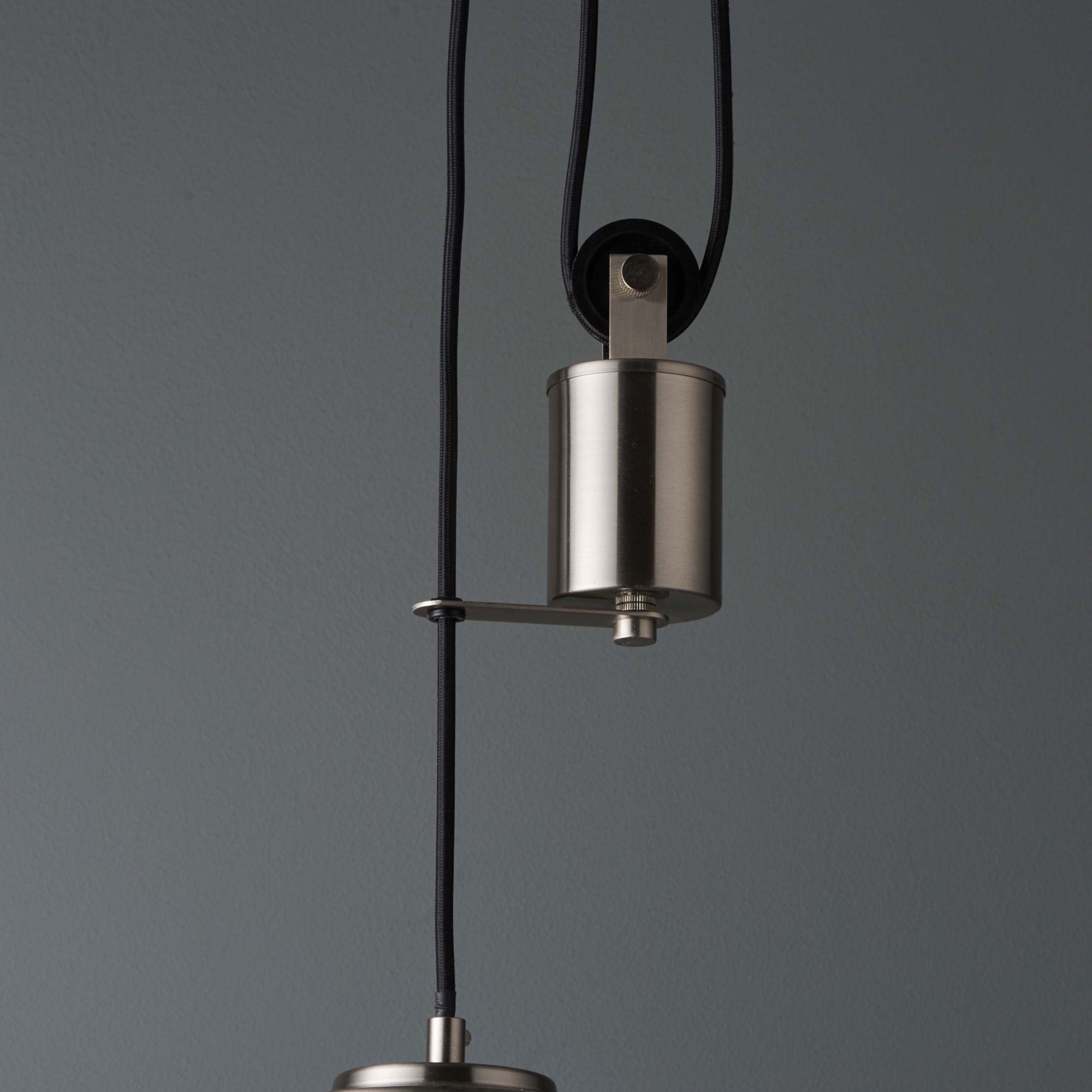 Ragner Pendant Satin Steel Chrome effect Ceiling light