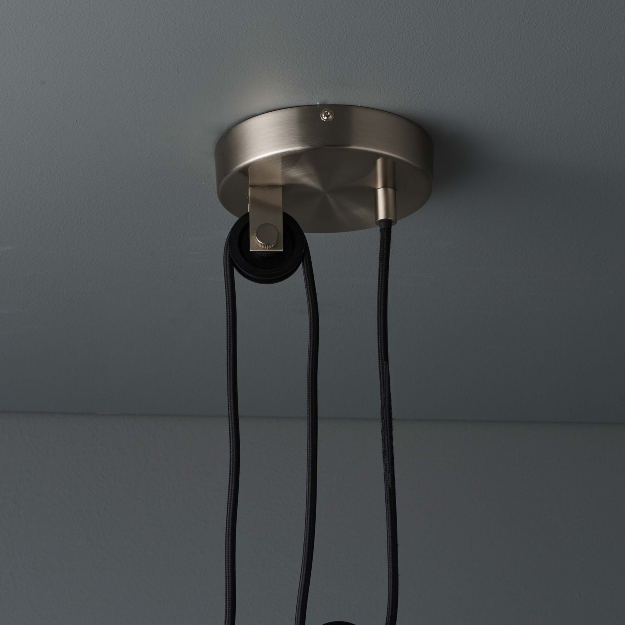Ragner Pendant Satin Steel Chrome effect Ceiling light