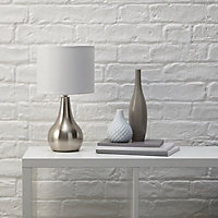 Ramsey White Stainless steel effect Table lamp