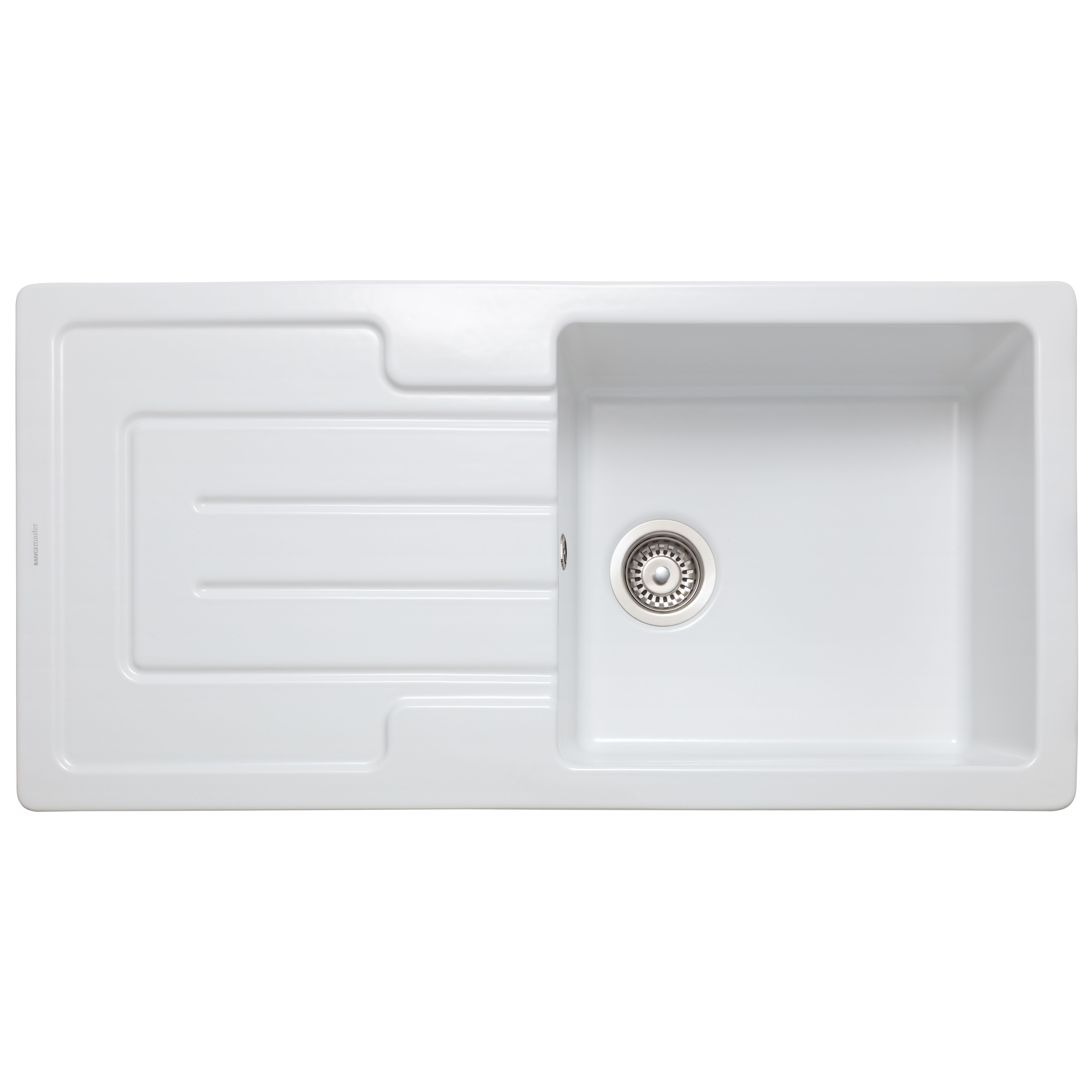 Rangemaster Austell White Ceramic 1 Bowl Sink 500mm x 1000mm