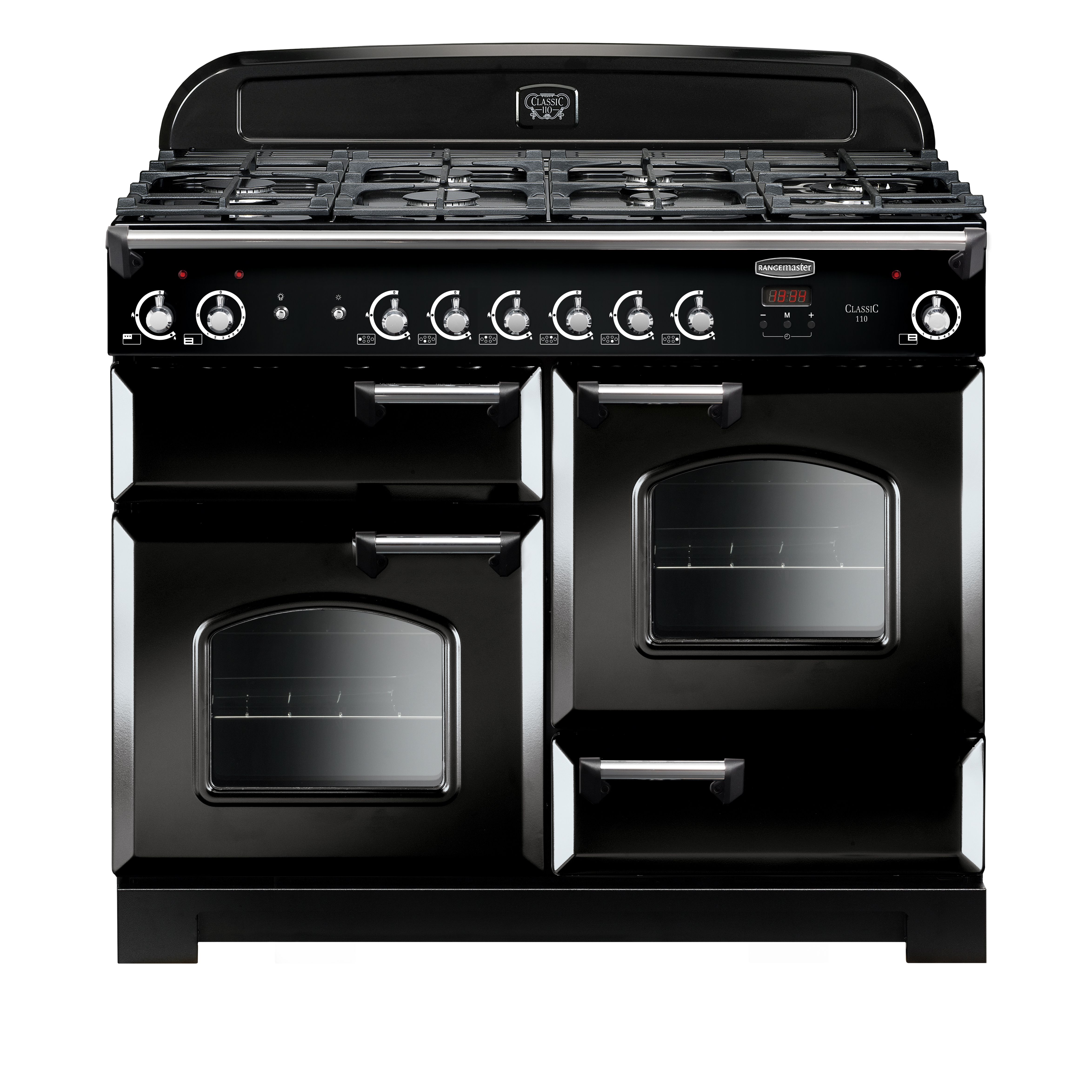 Rangemaster CLA110NGFBLC Freestanding Gas Range cooker with Gas Hob - Black