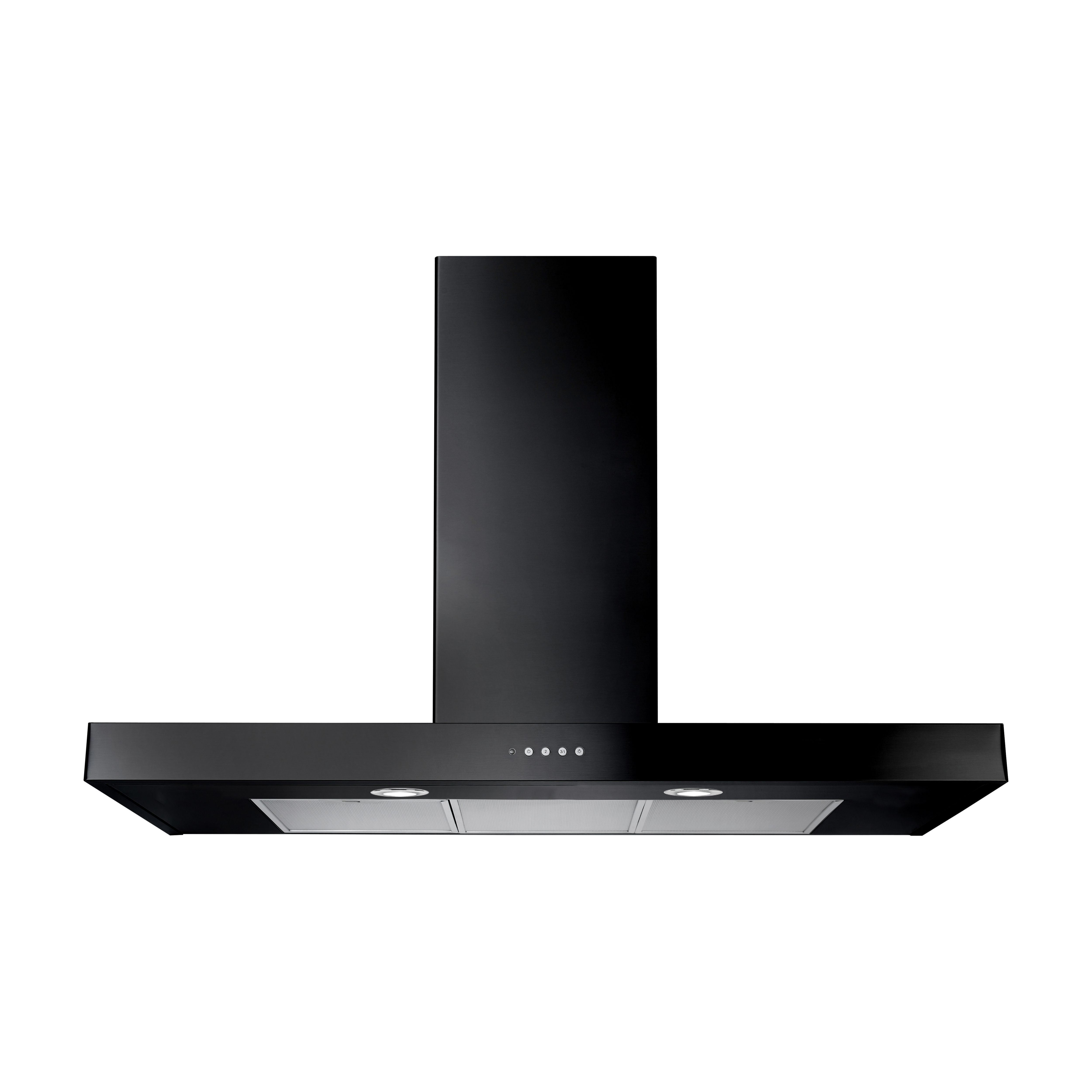 Rangemaster Flat Hood UNBHDS110BL Steel Chimney Cooker hood (W)109.8cm - Black