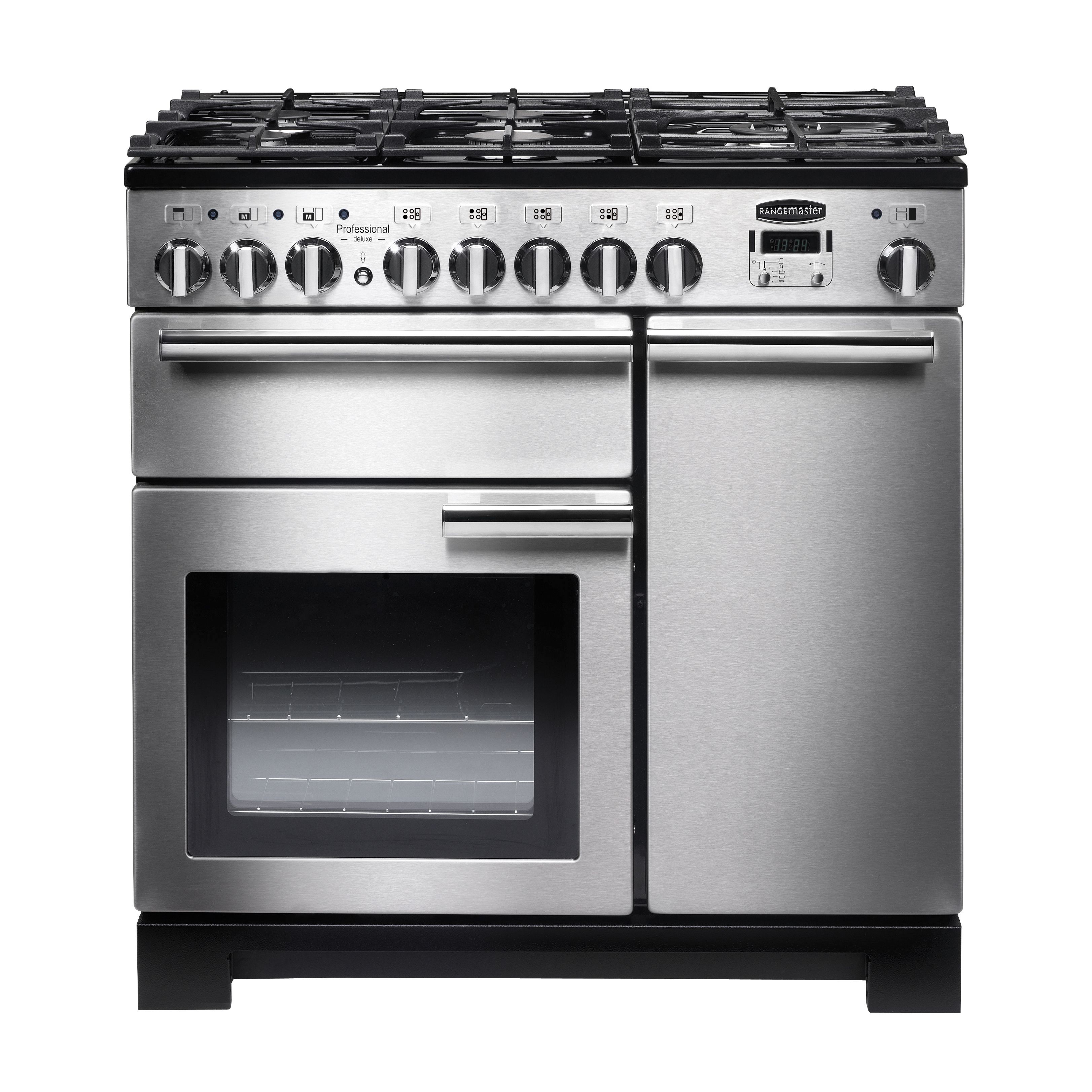 Rangemaster PDL90DFFSS/C Freestanding Electric Range cooker with Gas