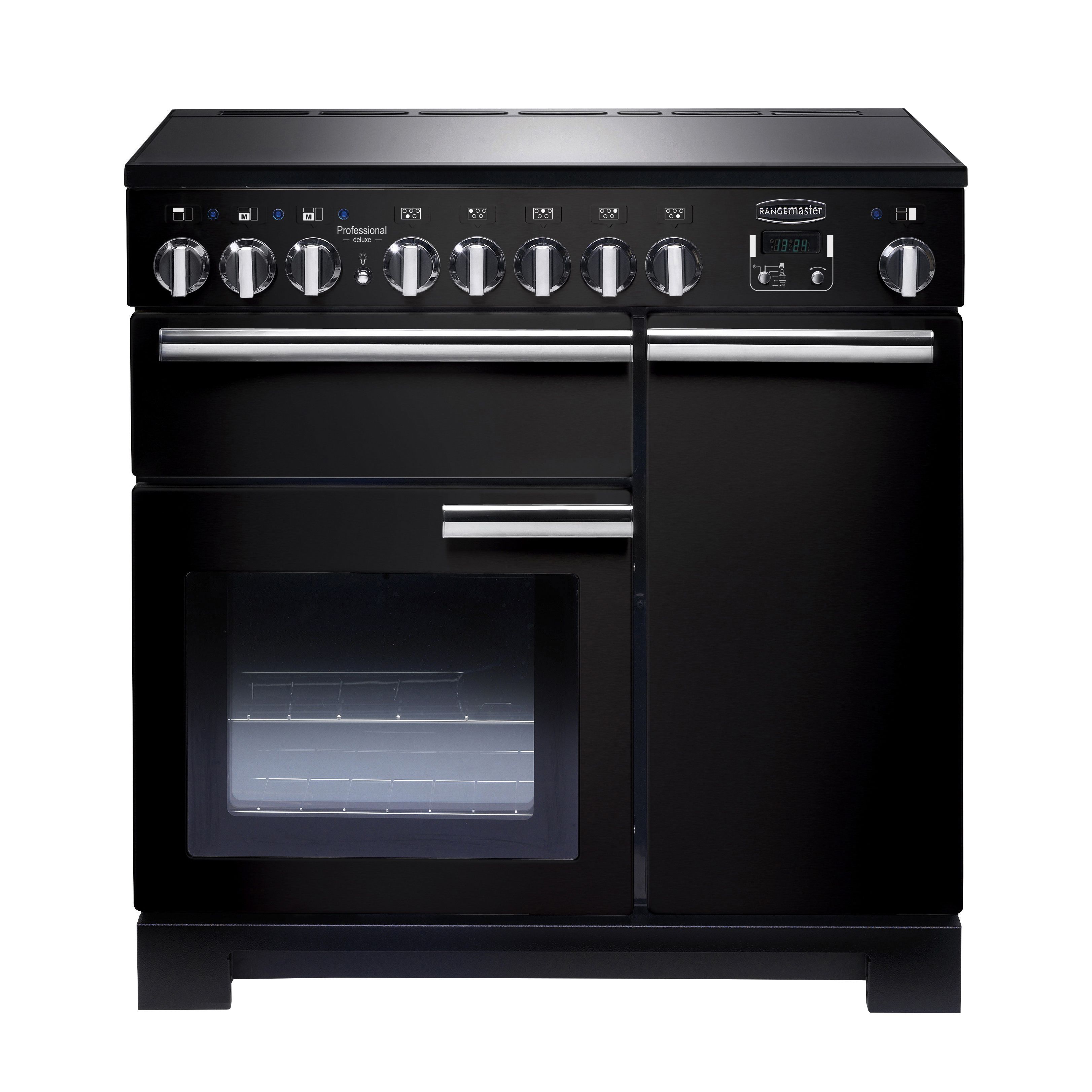 Rangemaster PDL90EIGB/C Freestanding Electric Range cooker with Induction Hob - Black