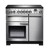 Rangemaster PDL90EISS/C  Freestanding Electric Range cooker with Induction Hob - Stainless steel effect