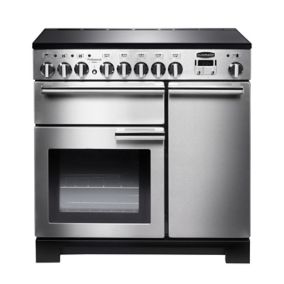 Rangemaster PDL90EISS/C  Freestanding Electric Range cooker with Induction Hob - Stainless steel effect