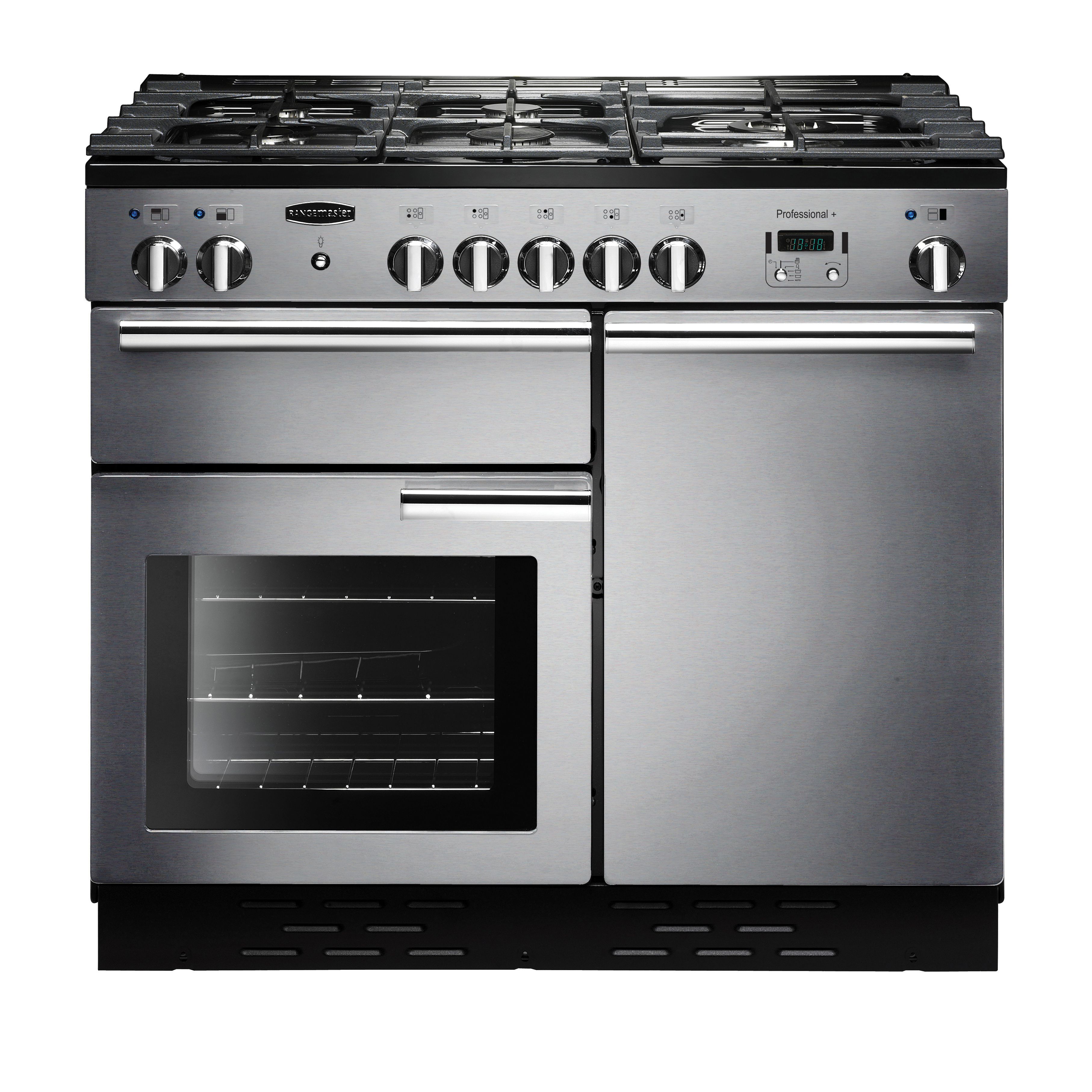 Rangemaster PROP100DFFSSC Freestanding Electric Range cooker with Gas Hob - Stainless steel effect